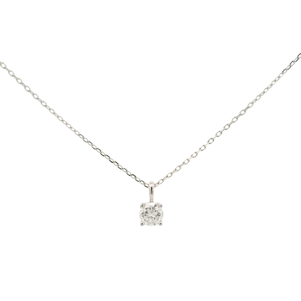 Diamond Necklace - 4-Prong Pendant 4爪吊墜頸鏈