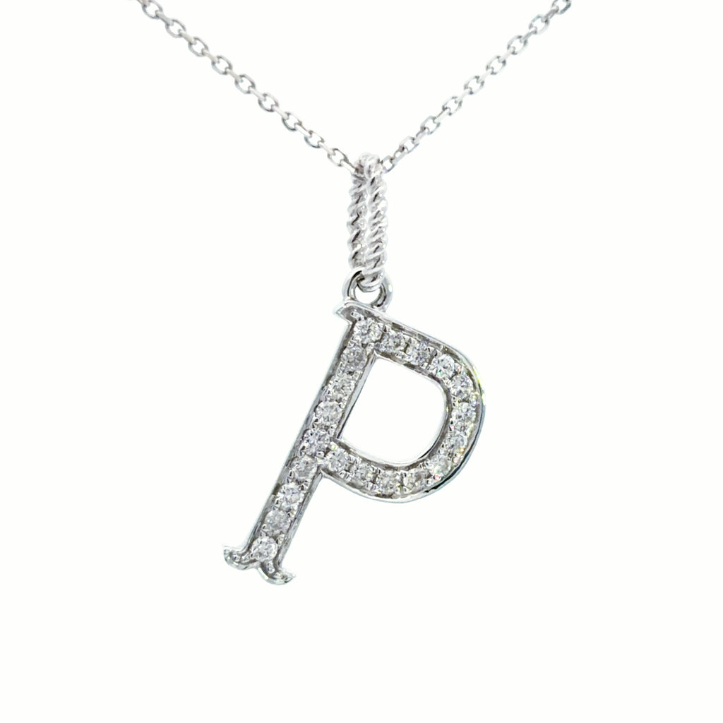 Diamond Necklace - P-Letter Design P字鑽石頸鏈