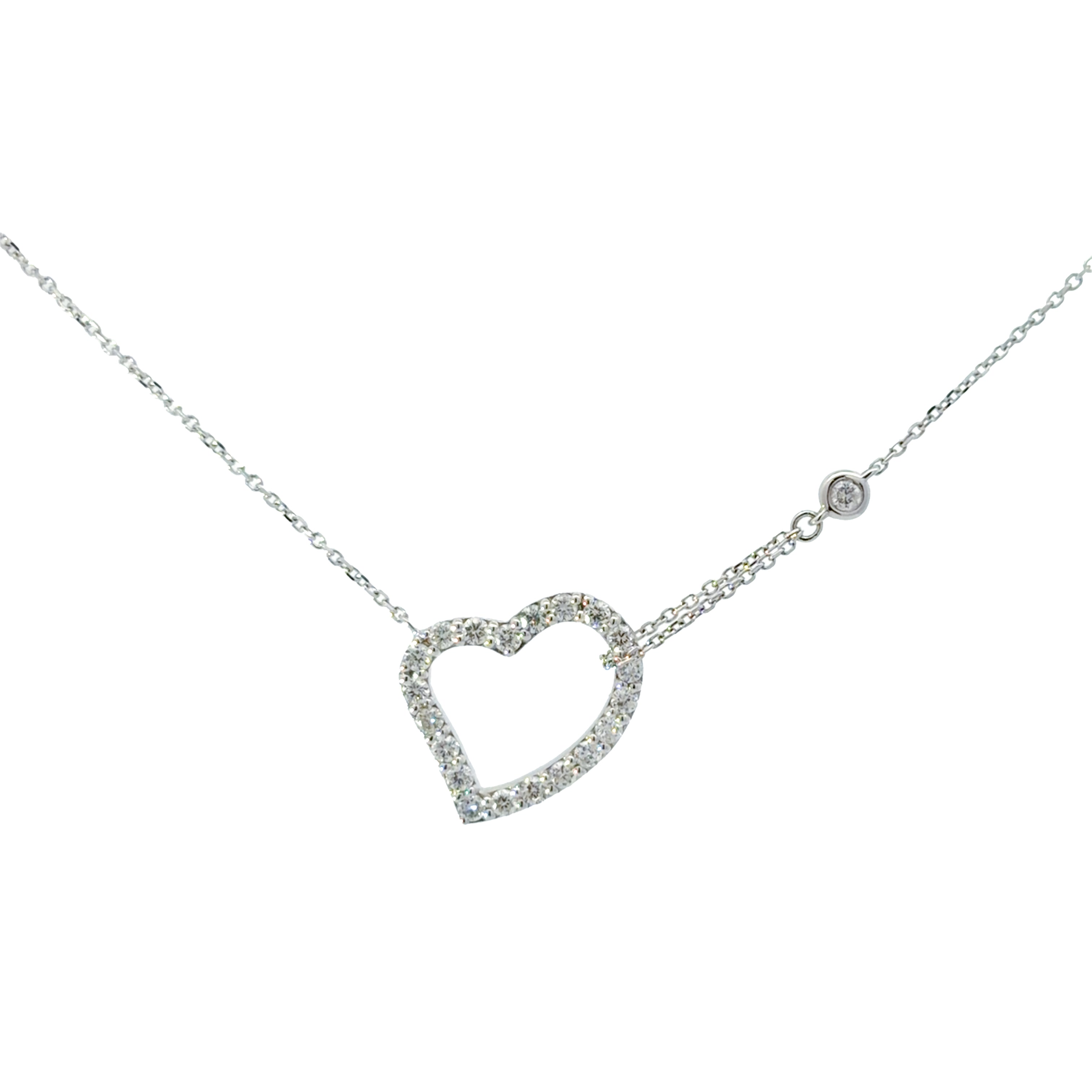 Diamond necklace - Heart-shape Pendant  (心型吊墜）