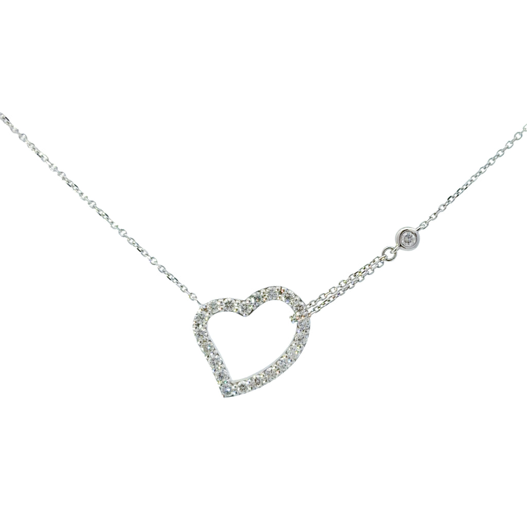Diamond necklace - Heart-shape Pendant  (心型吊墜）