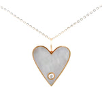 Diamond necklace -  Pearl Heart Pendant (珍珠心形吊墜)