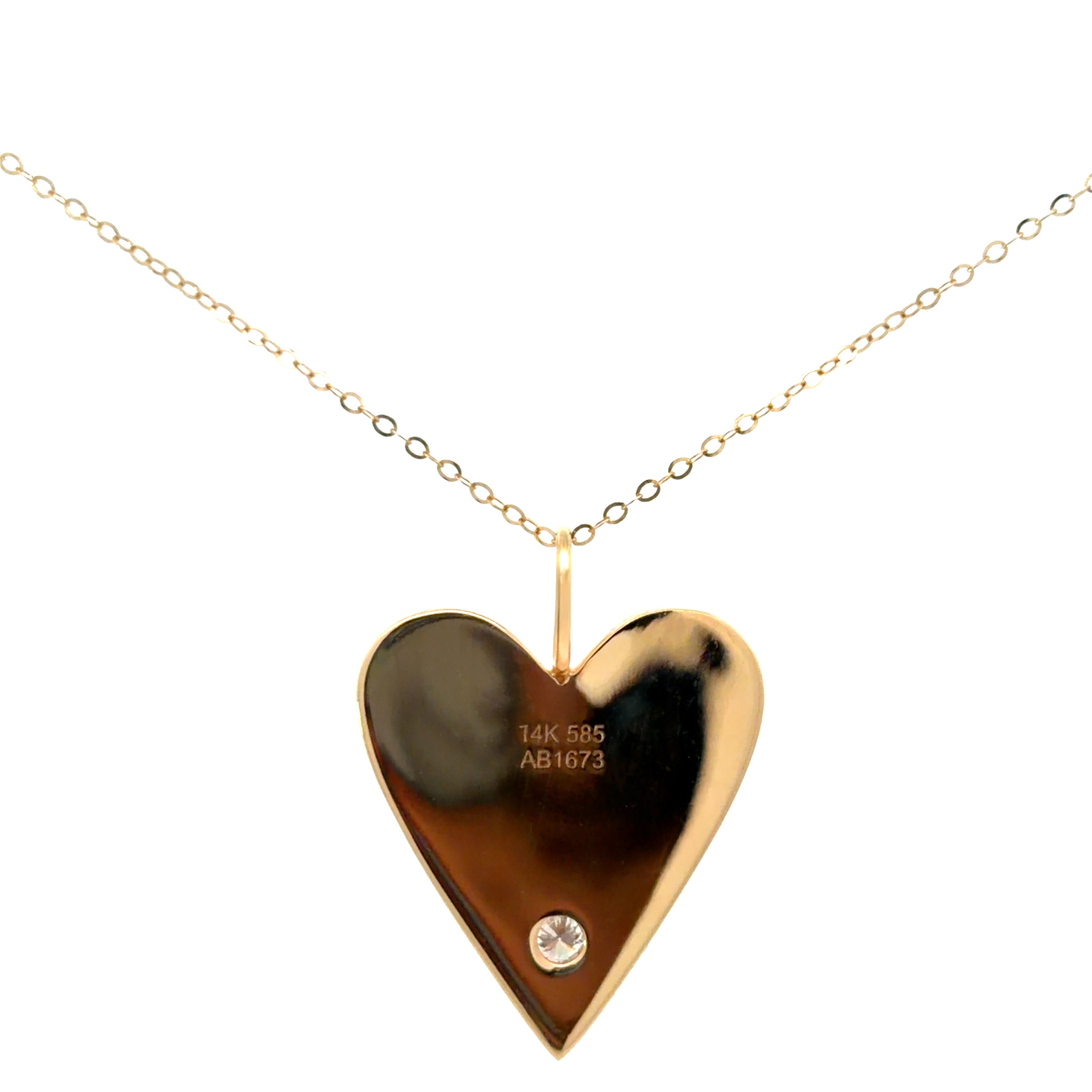 Diamond necklace -  Pearl Heart Pendant (珍珠心形吊墜)