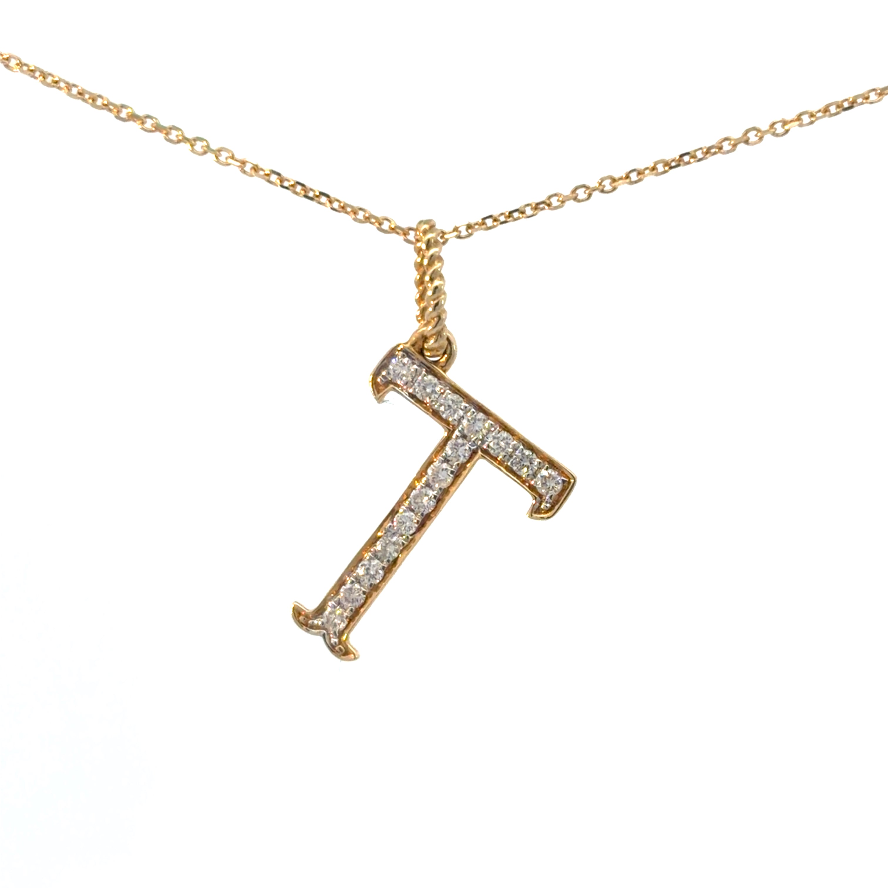 Diamond Necklace - T Letter Design T字鑽石頸鏈